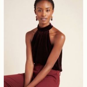 Anthropologie Kachel Chelsea velvet halter sz 12